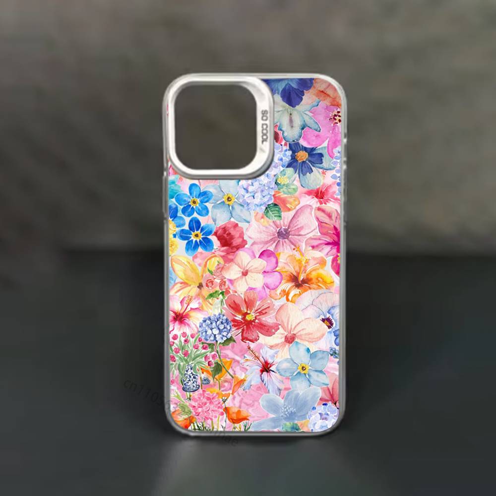 Модный Цветочный чехол для телефона iPhone 17 11 12 Pro Max Plus Mini Air SE 16e 14 15 16 13 Мягкий корпус