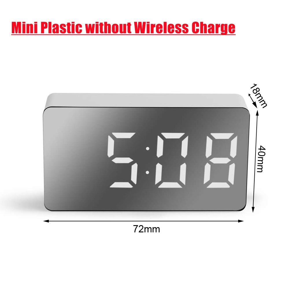 2025 Sound Control LED Digital Alarm Clock Wooden Design Thermometer Qi Wireless Charging Pad Desk Clock