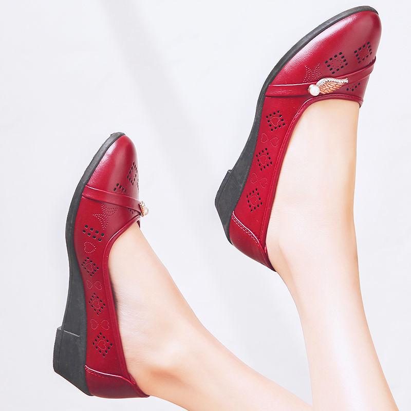 Женская кожаная обувь, элегантная повседневная рабочая обувь без шнуровки из искусственной мягкой кожи с круглым носком и украшением в виде листьев