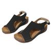 Women's Med Heels Platform Sandals 2024 Summer Peep Toe Casual Clogs Shoes Woman Pu Leather Wedges Roman Sandalias Mujer