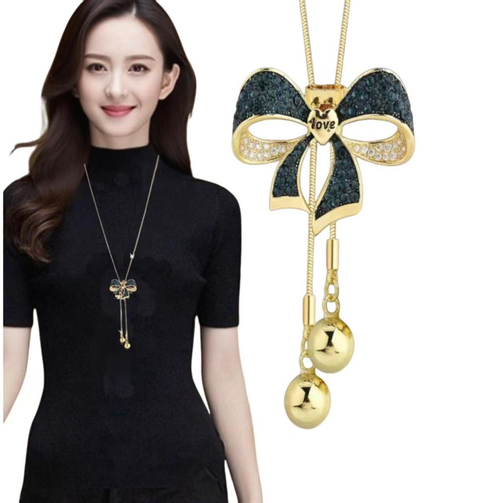 Элегантное ожерелье-цепочка с кисточкой для женщин - Универсальный, высококлассный европейский и американский дизайн для осенне-зимней моды