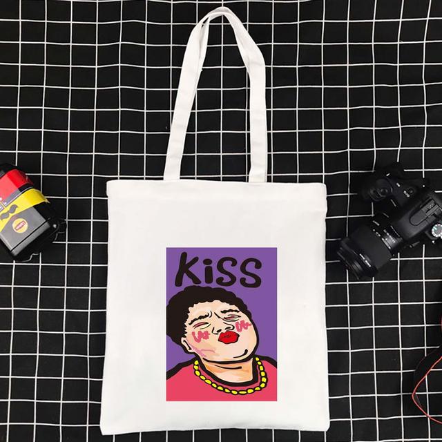 Высококачественная большая вместительная холщовая сумка-тоут, забавная складная женская сумка из полиэстера, складные сумки на плечо