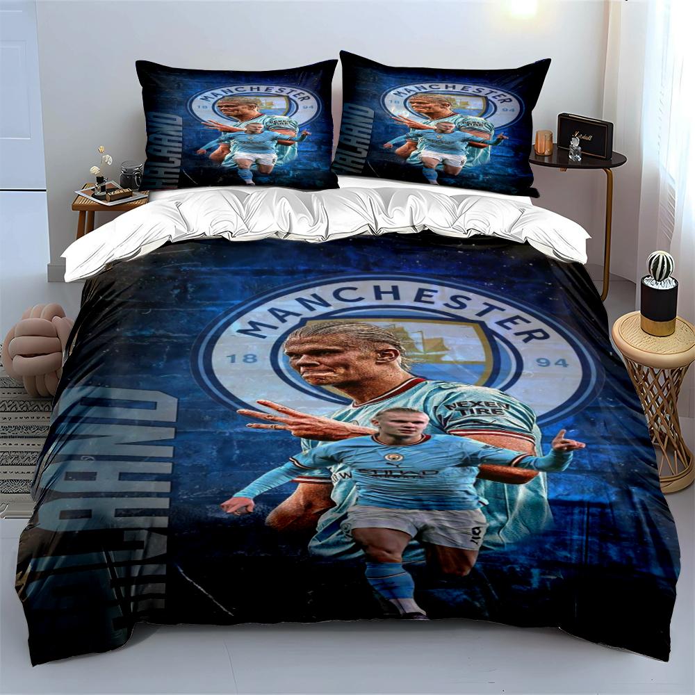 Manchester City Bedding Set Bedding Duvet Cover Set Duvet Cover Pillowcases Home Decor (1 * Duvet Cover 2 * Pillowcases, without duvet insert)