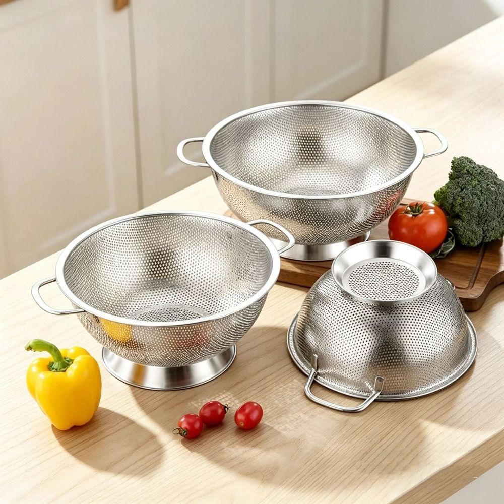 Thickened Vegetable Washing Basin Fine Mesh Filter Kitchen Strainer Food Pasta Strainer Fruits