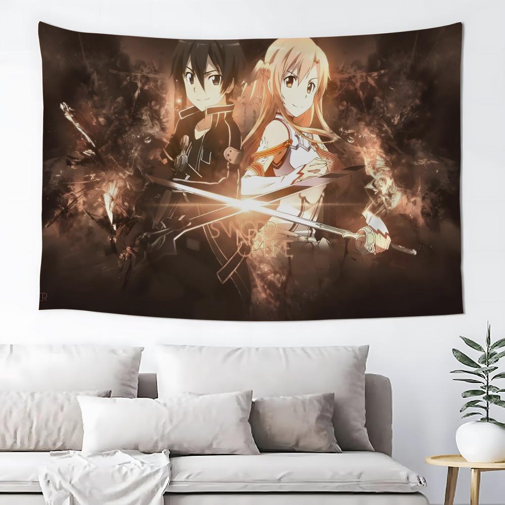 S-Tapestry Sword Art Online Аниме-гобелен Настенное панно Бохо-настенные гобелены Мандала Аксессуары для домашнего декора