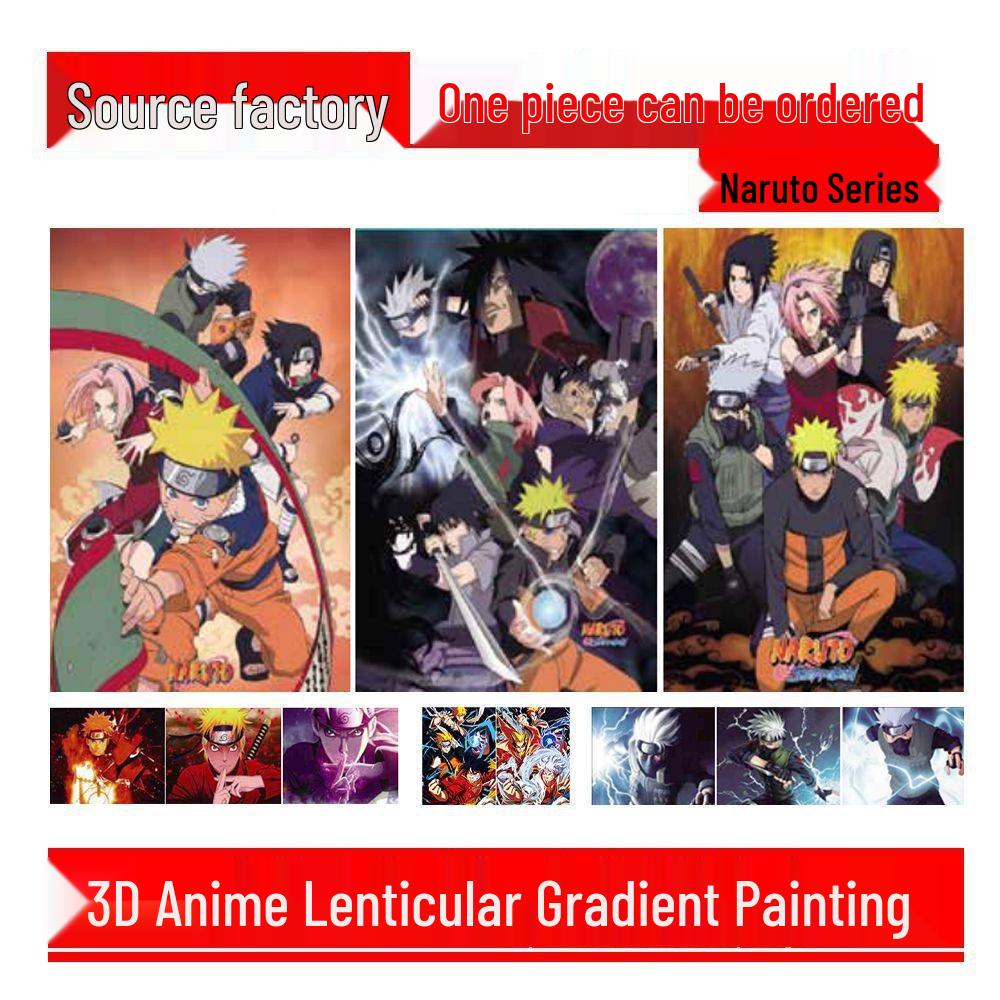 3D-лентикулярная аниме-картина: Академия Героев Наруто и Ван Пис