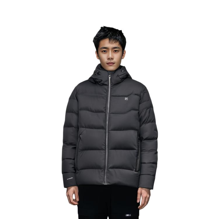 Fila Official 2023 Winter New Fashion Casual Basic Simple Hooded Jacket Men Outerwear F11M347902F-BK