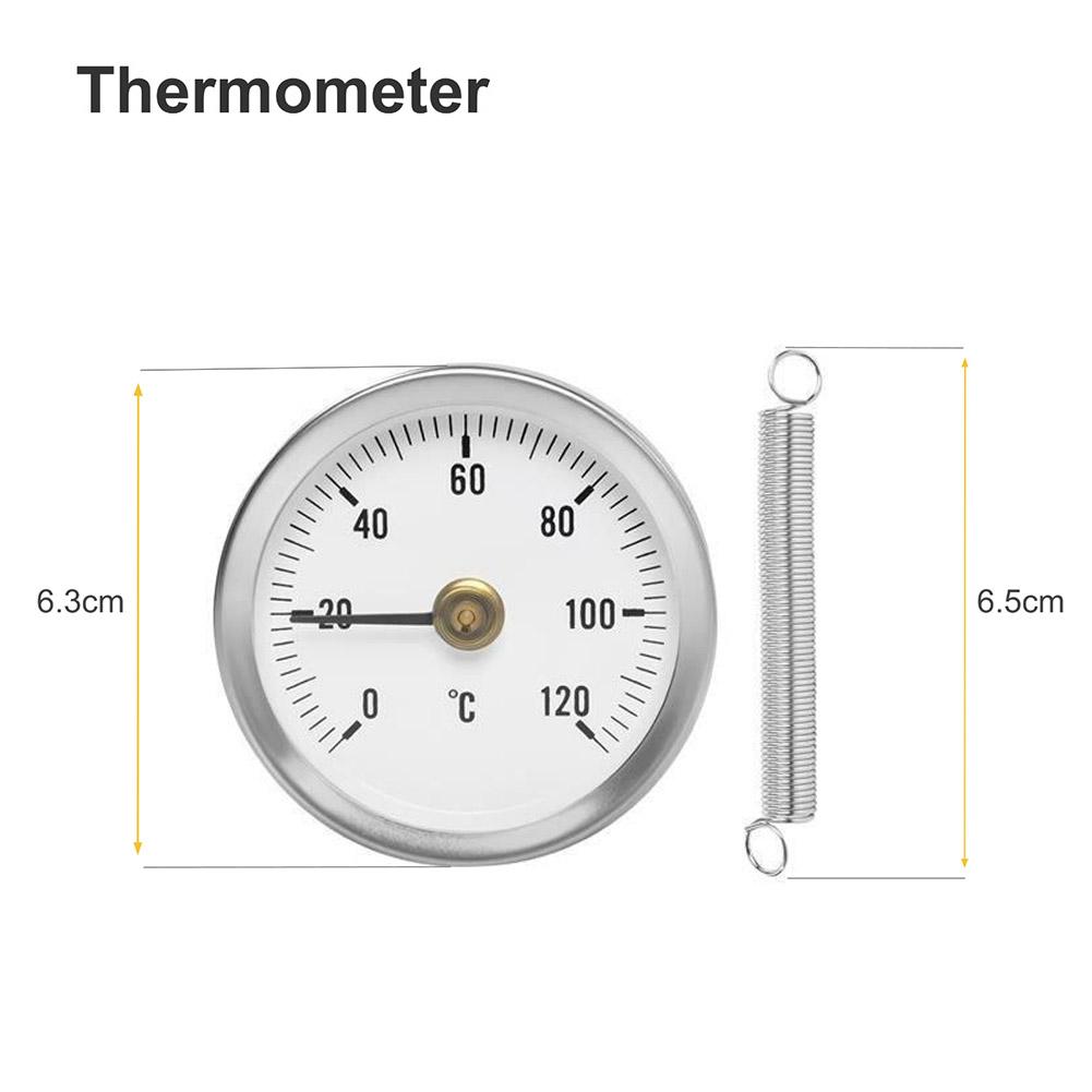 0-120℃ Трубные термометры 63 мм Зажимные для отопительных труб