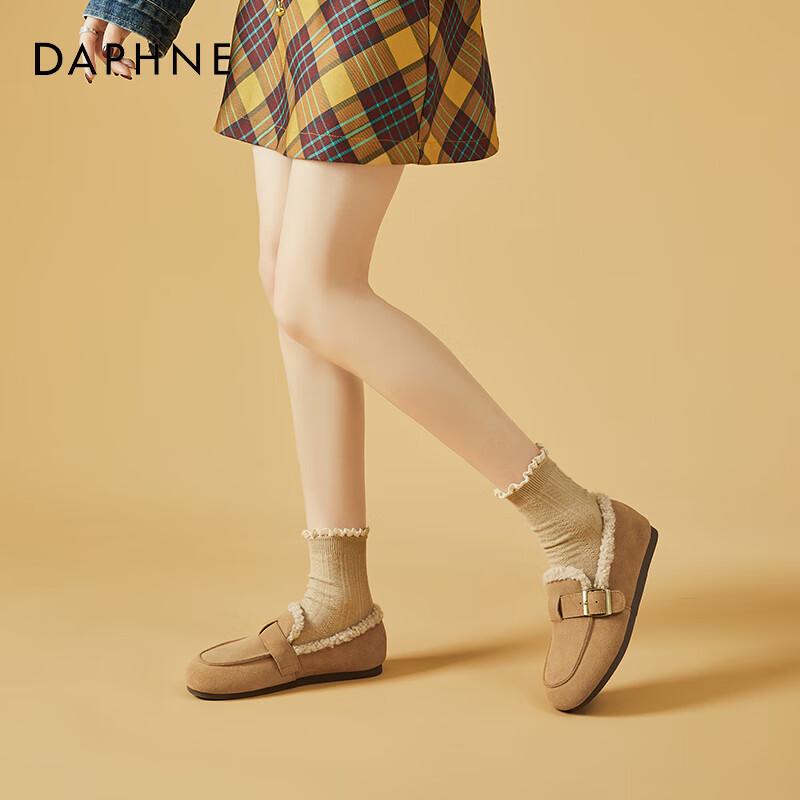 Женские плоские пушистые удобные лоферы Daphne