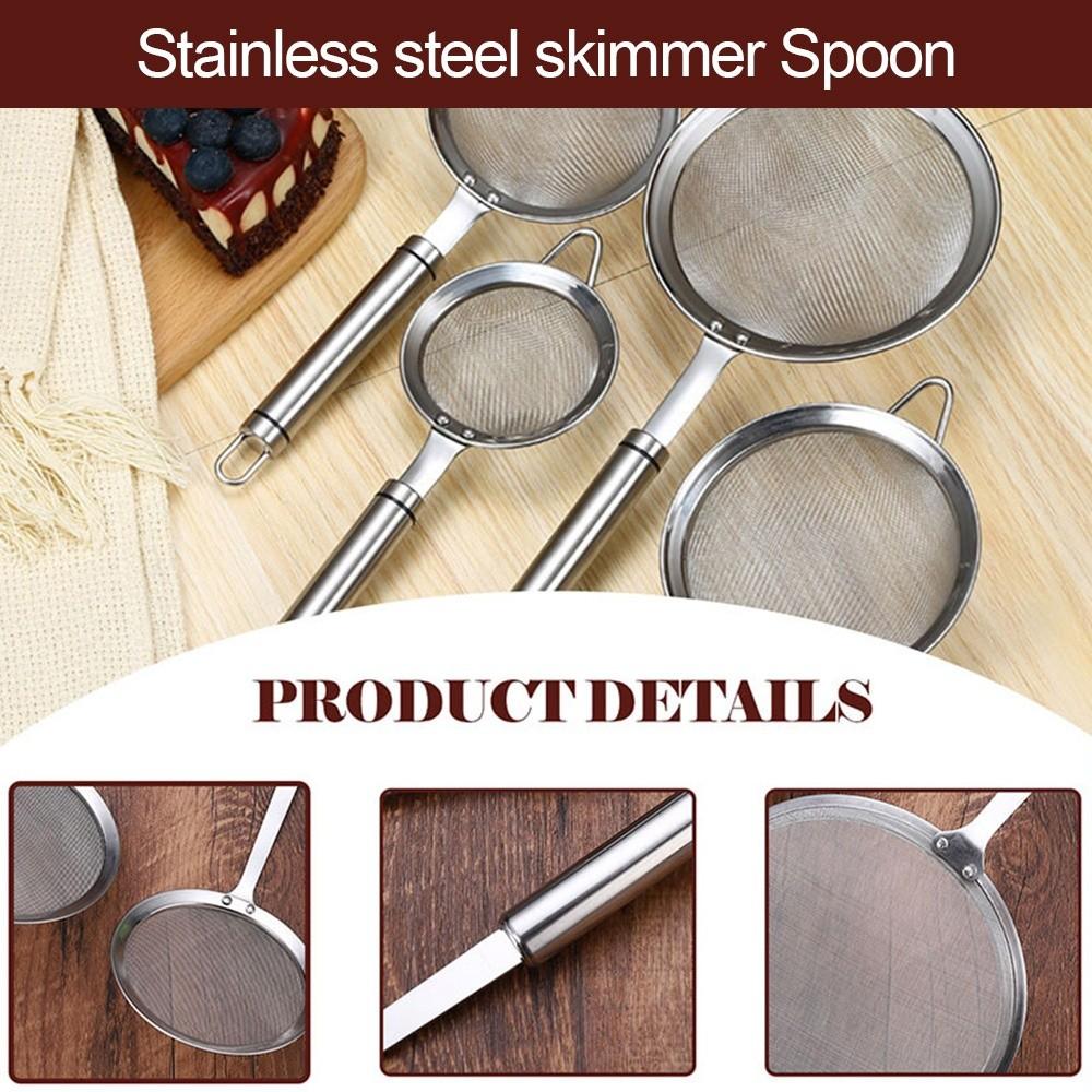 Fine Mesh Skimmer Spoon Stainless Steel Tea Strainer New Food Strainer Juice Filtering