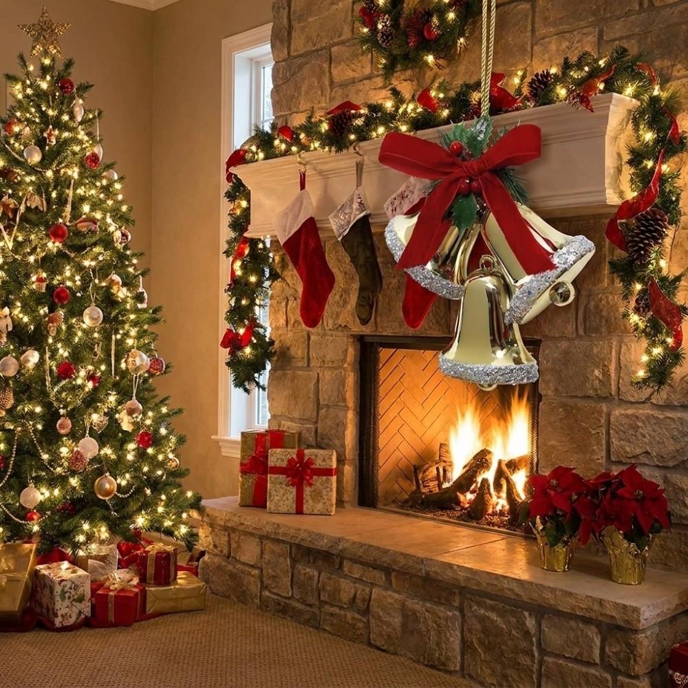 Plastic Christmas Bell Pendant DIY Christmas Tree Bell Decoration Fireplace Decor