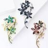Womens Crystal Flower Brooch Pin Vintage Rhinestone Brooches Wedding Lapel Gifts