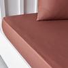 Drap housse TODAY Essential - 160 x 200+30 cm - 2 personnes - 100% Coton uni - Terracotta