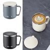304 Stainless Steel Coffee Mugs Double Layer Heat Insulation Anti-fall Thermos Mug Home with Cover and Handle Mug Portable Cups