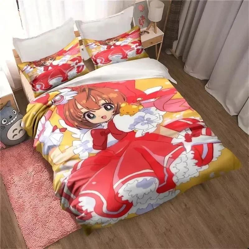 3D Печать Аниме Cardcaptor Sakura Комплект Постельного Белья Спальня Мягкое Современное Покрывало Удобное Мягкое Пододеяльник Удобный Чехол для Одеяла И Наволочка