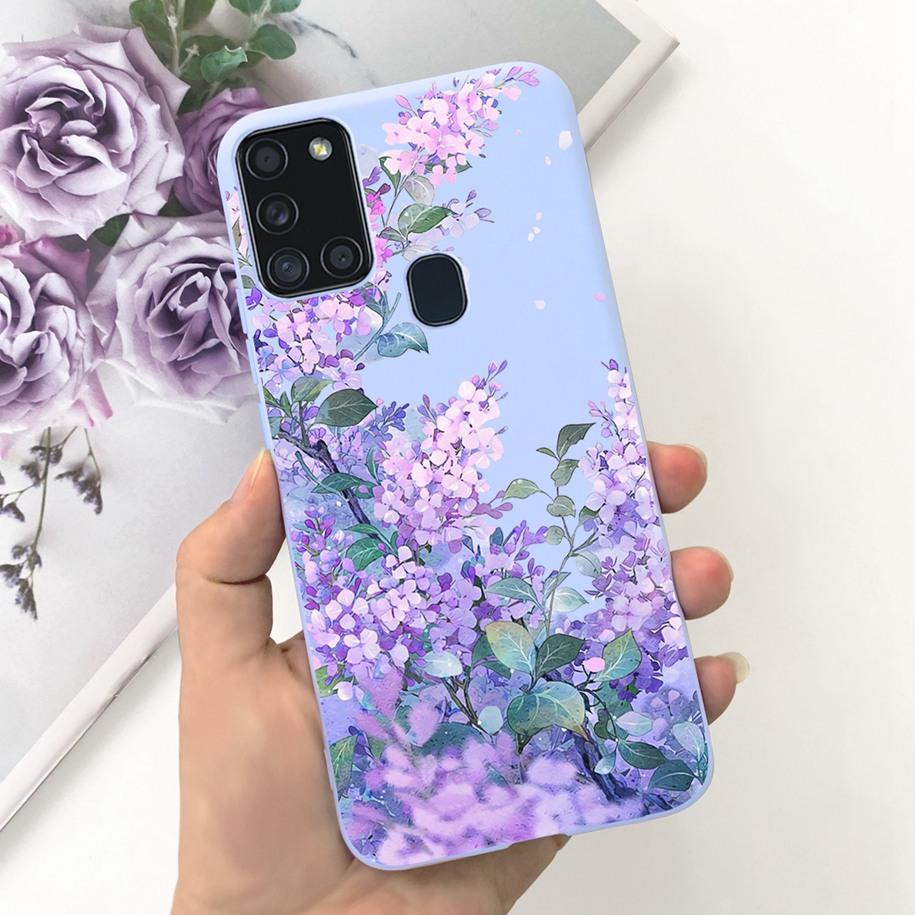 Чехол для Samsung A21S SM-A217F A 21S Задняя крышка Модный Цветочный Мультяшный Мягкий Силиконовый ТПУ Чехол для Телефона Для Samsung Galaxy A21s Capa