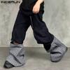 INCERUN Men Spring Elastic Waist Striped Patchwork Trousers Casual Wide Leg Pants