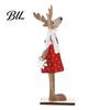 Tiered Tray Decor for Christmas Wooden Reindeer Figurines, Handpainted Couple Elk Tabletop Ornaments, Rustic Xmas Gift Ideas Home Deer with Snowflake