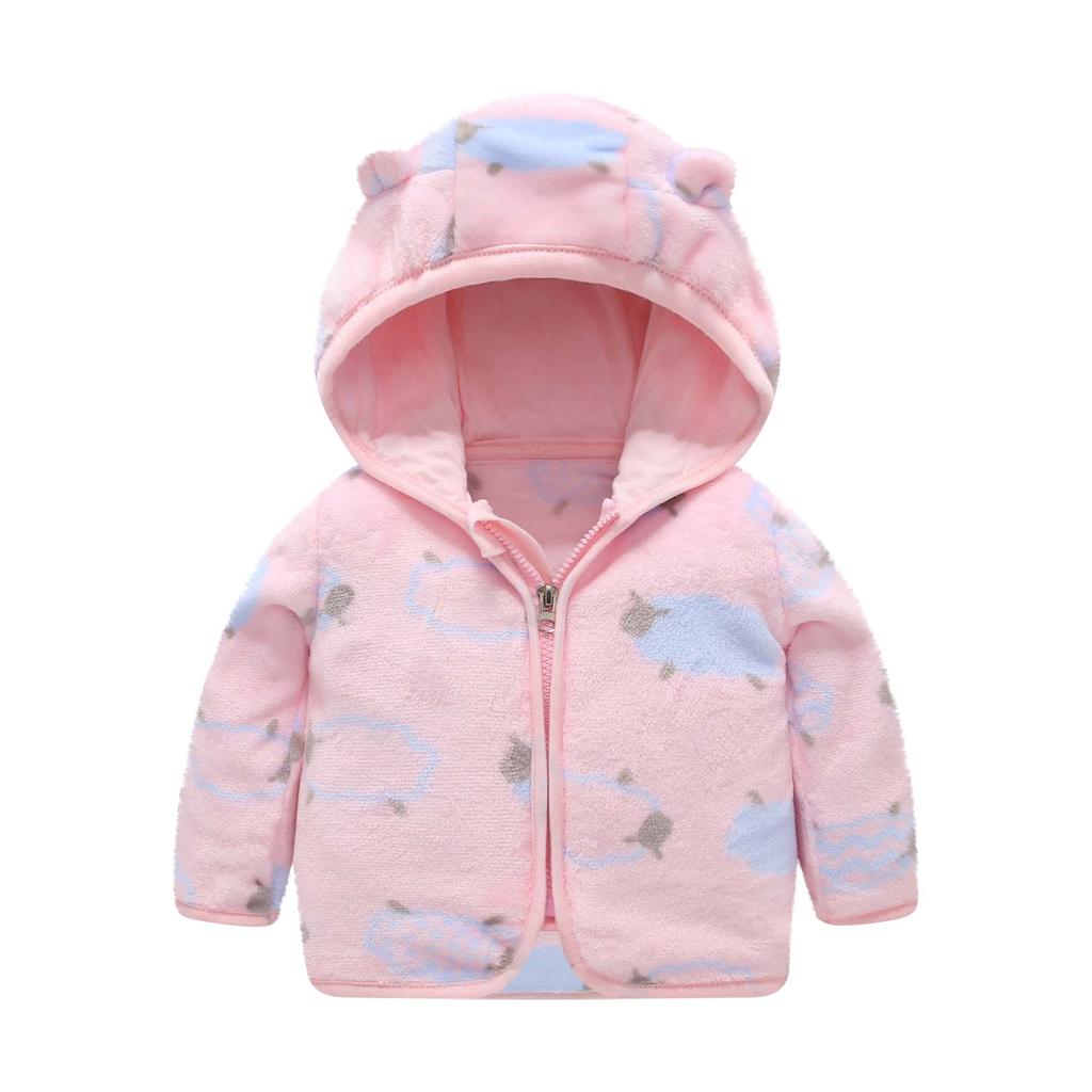 Зимнее детское пальто с капюшоном для мальчиков и девочек, теплое пальто из кораллового флиса