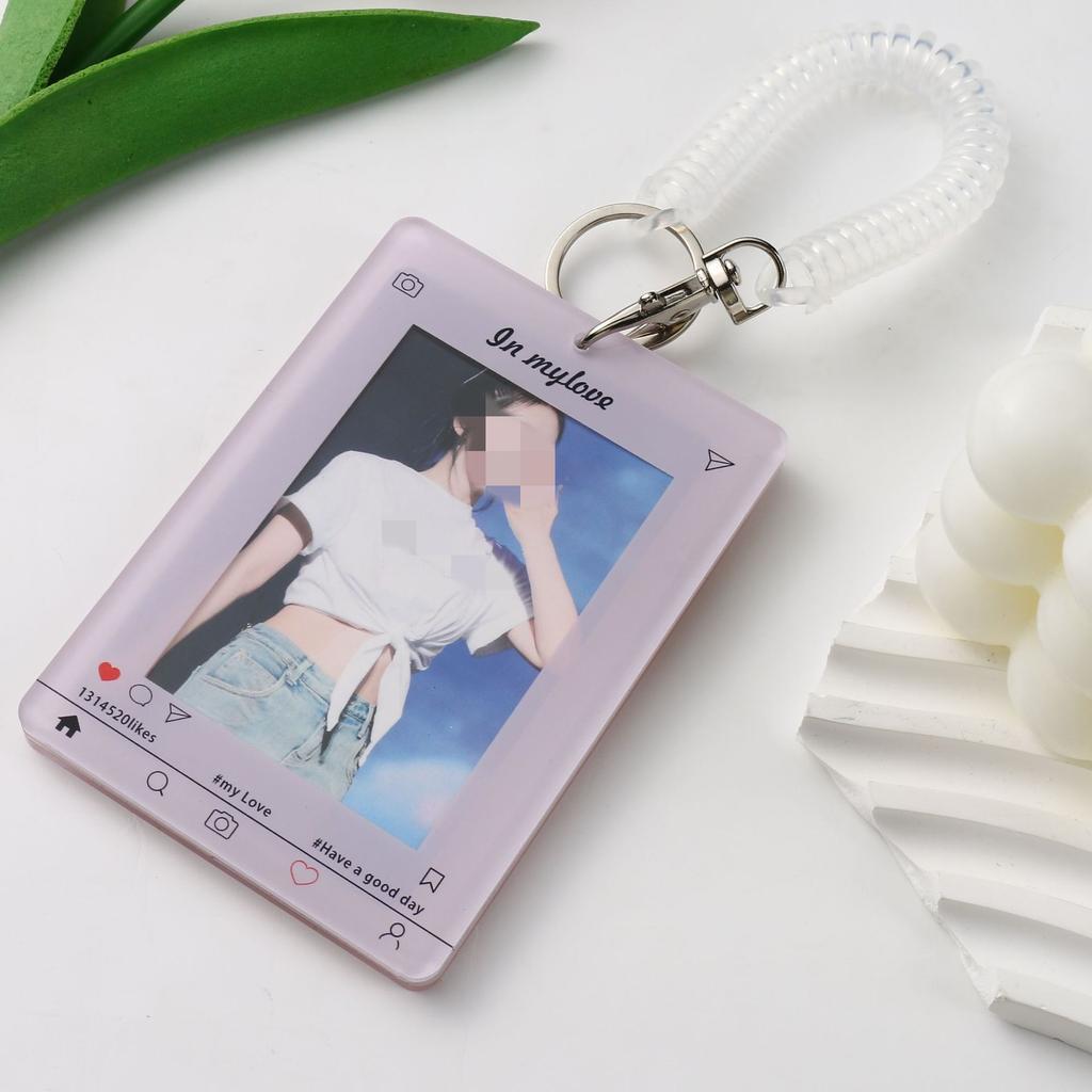 Шикарный корейский держатель для фотокарт Kpop Simplicity Macaroon Color Student ID Card Cover Case с кольцом для ключей Fashion Photocard Protector