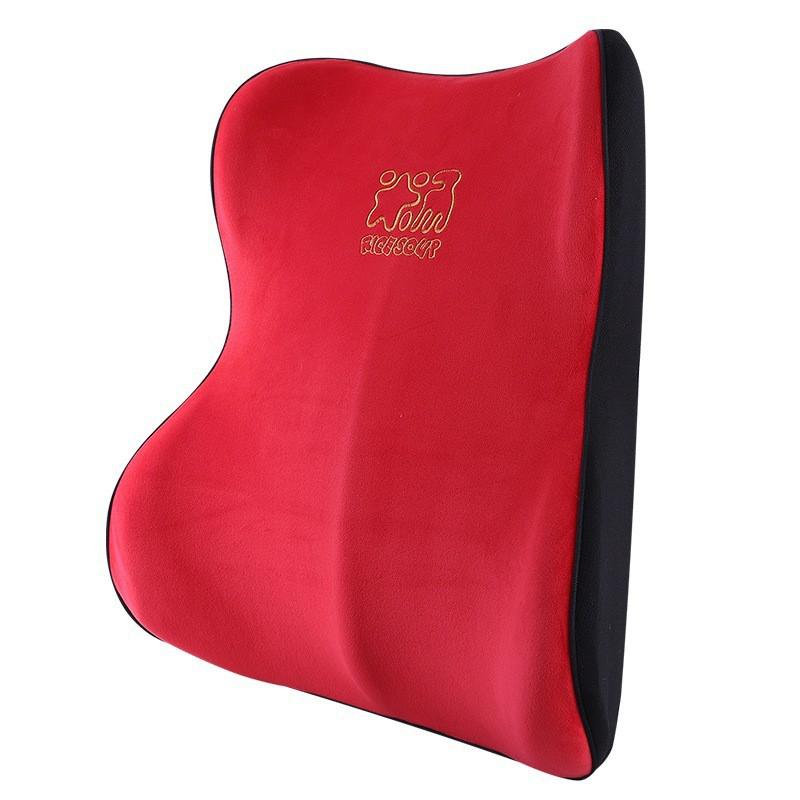 Car Neck Pillow Lumbar Support Cushion Driver Seat Memory Foam Ice Silk Cover