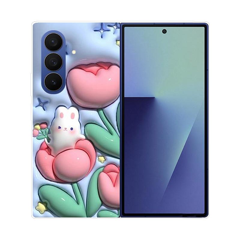 Чехол для Samsung Galaxy Z Fold 7 Прозрачный Жесткий Складной Роскошный Расписной Для Samsung Galaxy Z Fold7 Прозрачная Крышка ZFold 7 Fundas