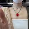 Ожерелья с подвесками в виде помидоров Чокеры с подвесками-помидорами Цепочка на ключицы с подвеской-помидором Материал: смола Вечерние украшения для женщин и девушек