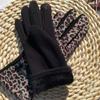 Осенние термальные перчатки, модные перчатки с леопардовым принтом, спортивные перчатки для велоспорта, женские перчатки с пальцами
