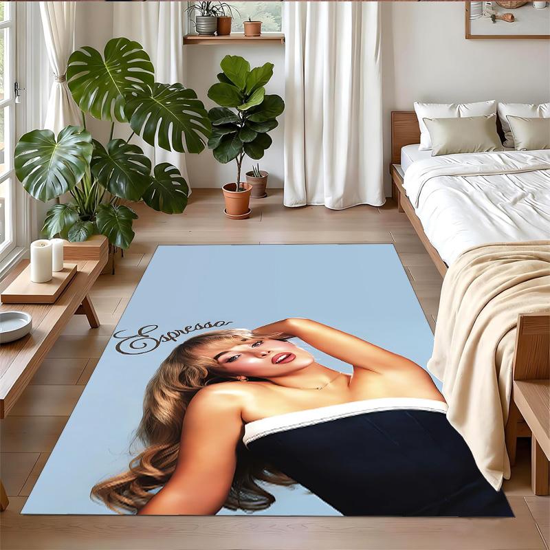 Sabrina Carpenter Print Crystal Velvet Plush Rug Anti?Slip Wear?Resistant Floor Carpet For Indoor Household Home Decoration