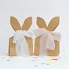 12PCS Cartoon Easter Rabbit Candy Gift Box with Ribbon Bow 3D Bunny Ear Rabbit Cookie Bag Kraft Paper DIY Party Favor Bag