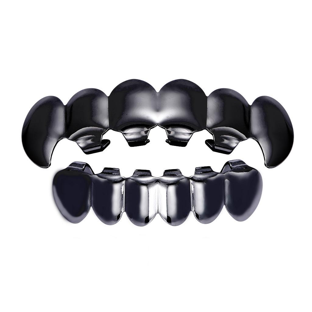 Блестящий набор Hip Hop Grillz с золотым покрытием для клыков - 6 зубов Крутые украшения