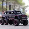 Масштаб 1/22 G63 AMG 6x6 V12, внедорожный черный пикап, модель автомобиля, игрушечный автомобиль из цинкового сплава со звуком и светом для детей, подарок для мальчиков и девочек