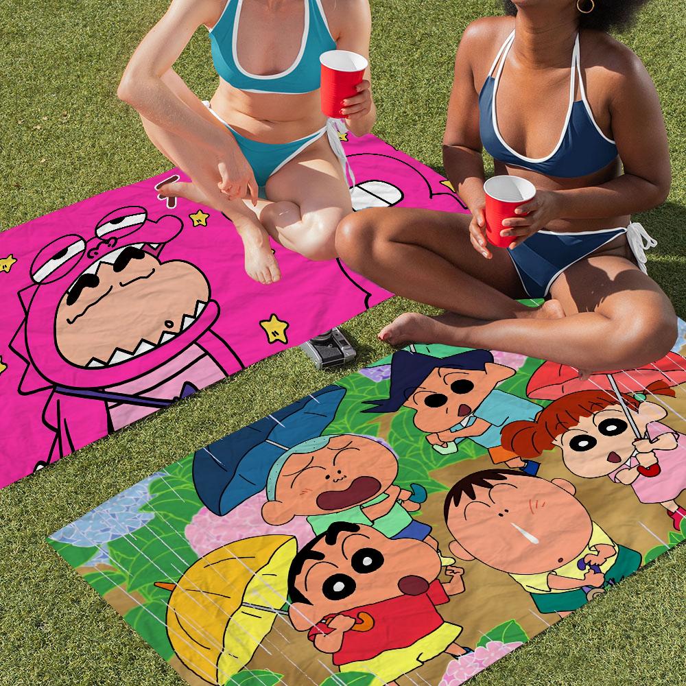 Bandai Crayon Shin-chan Microfiber Printed Beach Towel Mountain Climbing Yoga Beach Swimming Running Absorbent Soft Towel