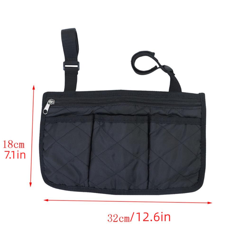 Folding Wheelchair Hanging Bag Multi-pocket Arm Rest Pouch Seat Armrest Side Storage Bag  Walker