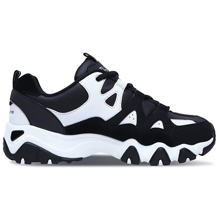 Skechers D'Lites Low Top Daddy Shoes Black/White Women's 88888112-BLK