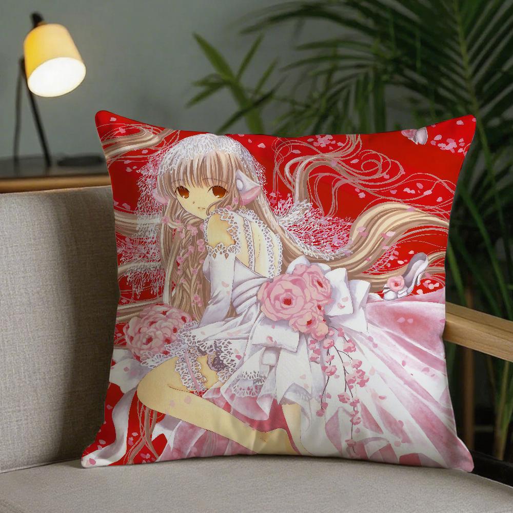 Cartoon CChobits Chii Pillow Case Square DoubleSided Printing Sofa Cushion Cover Pillowcase Bedroom Bedside