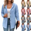 Women's Loose Fashion Plaid Solid Color Long Sleeve Cardigan Hooded Sweatshirt Jacket