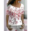 Летняя футболка с нерегулярным вырезом, топы с короткими рукавами, женские повседневные футболки с 3D цветочным принтом