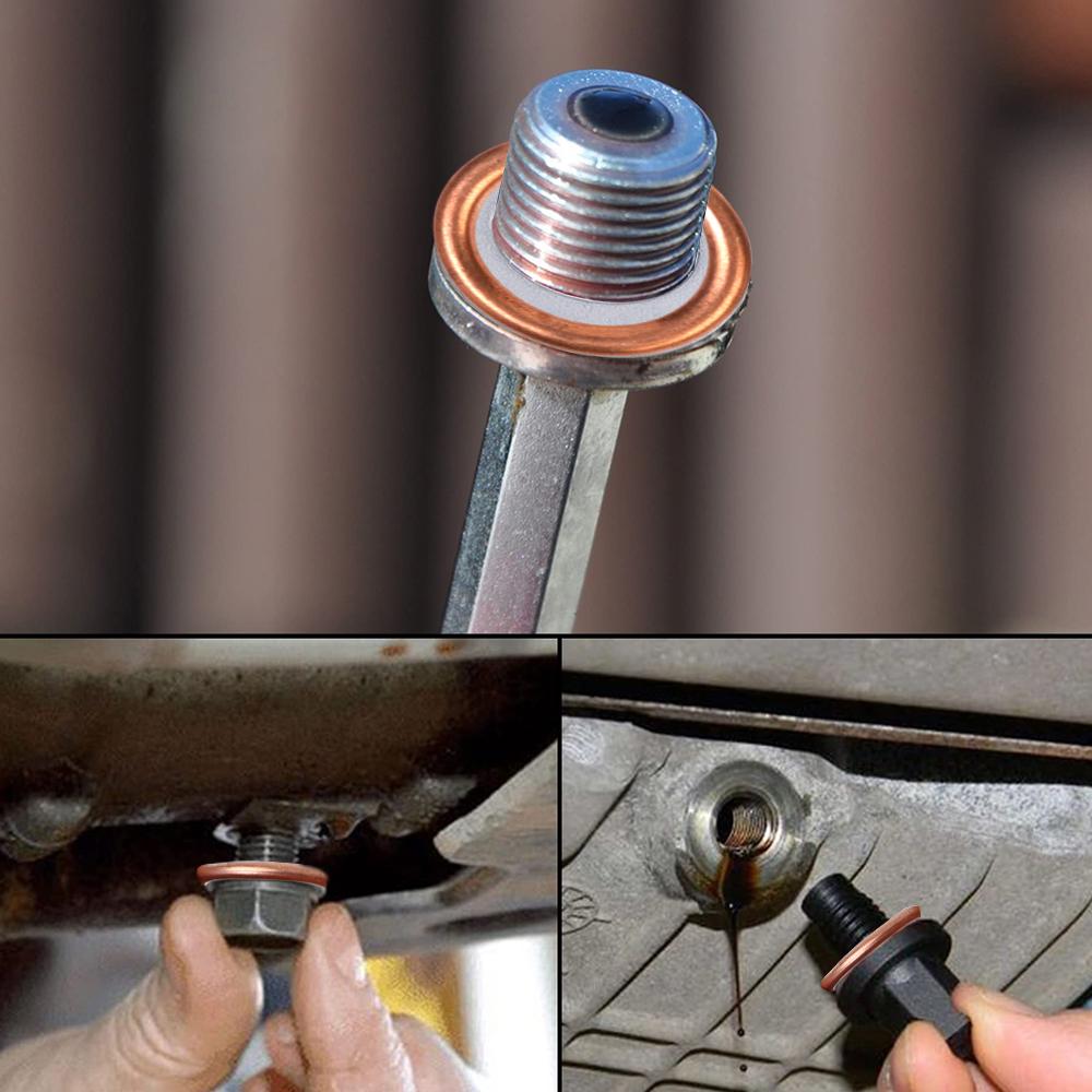 Car Pan Oil Drain Gasket Extruded Washer Oil Drain Plug Washer Car Engine Oils Pan Screw Gasket Washers Automotive Accessories