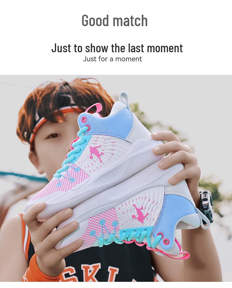 Детские дышащие баскетбольные кроссовки Kobe - Осенняя сетка, Противоскользящие, Мягкая подошва, Износостойкие для спорта и бега в начальной школе