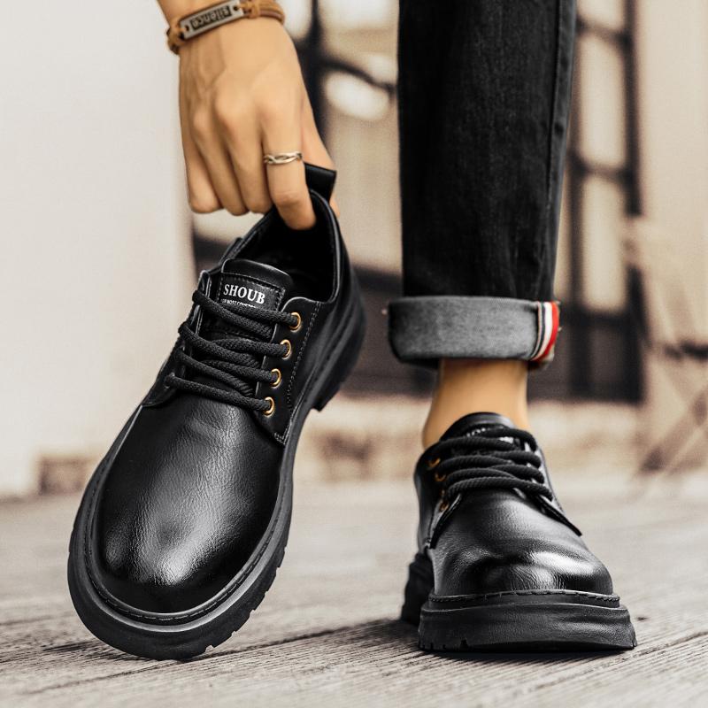 Модные кожаные мужские повседневные туфли на шнуровке из кожи класса люкс мужские оксфорды деловые британские туфли черного цвета для отдыха