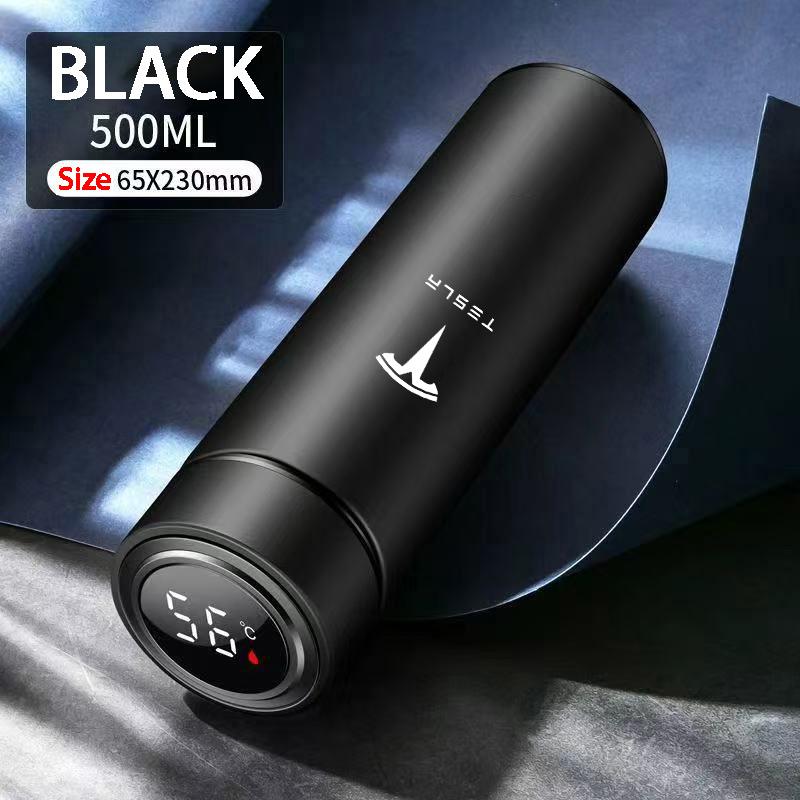 ALQ1 For Tesla Model 3 Model S Model X Model Y Roadster SpaceX 500ml Smart Water Bottle Stainless Steel Thermos Flasks Car Logo Mug