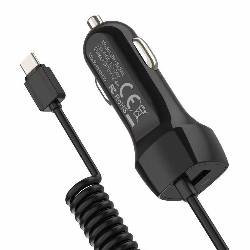 Сертифицированное Type-C автомобильное зарядное устройство 3A с кабелем Lightning для Apple 15