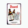 Хисун Жестяная вывеска HD Жестяная вывеска Винтажная Реклама пива Duvel Настенный декор Ретро Сохраняйте спокойствие и пейте Duvel Искусство Металлическая жестяная вывеска для Бара Мужской комнаты Паба