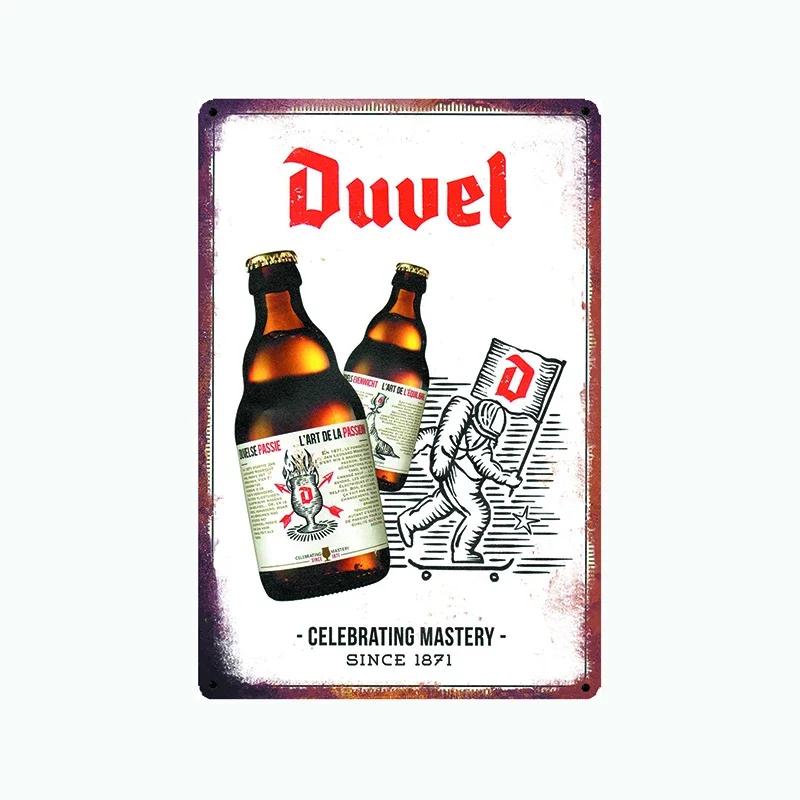 [ Mike86 ] Duvel Бельгия ПИВО Металлическая жестяная табличка Настенная табличка Ретро Винный постер Живопись Паб Декорация LTA-2032 20*30 СМ