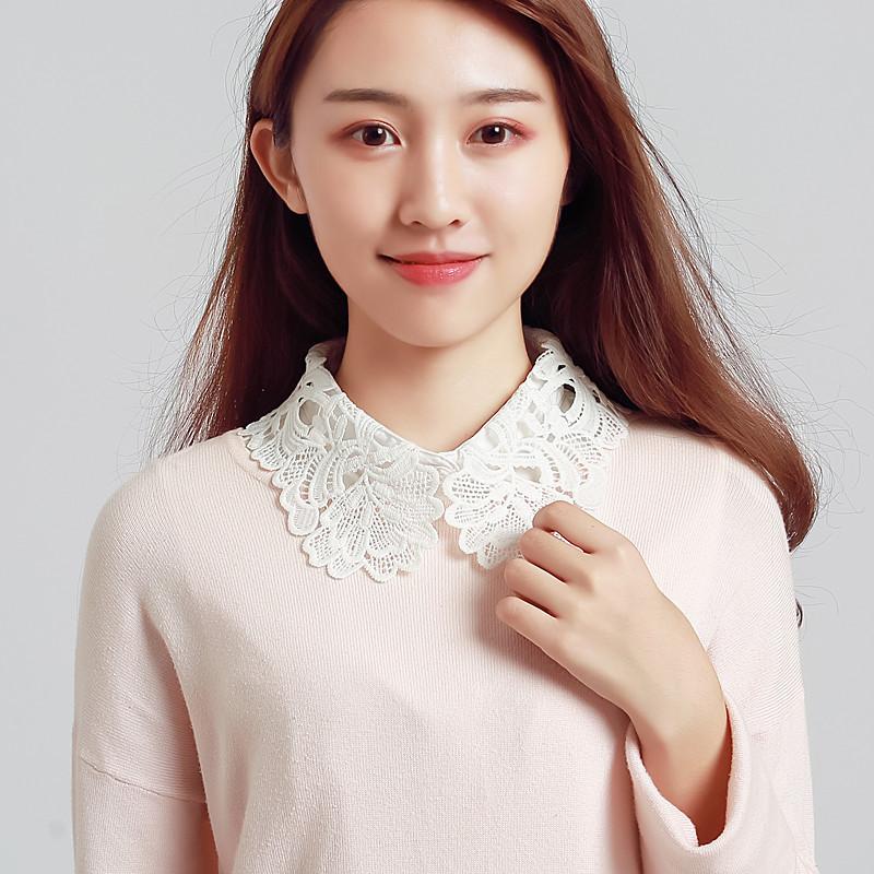 Женская рубашка с накладным воротником, кружевной воротник с накладным воротником и отделкой, сезон, хлопок