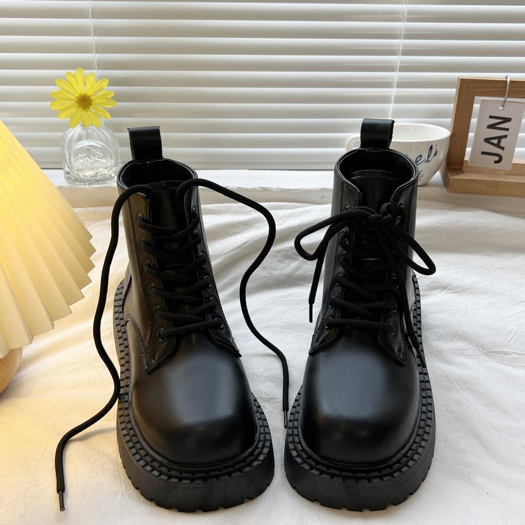 Модные армейские ботинки на толстой платформе для женщин, осенне-зимние, из искусственной кожи, женские панк-ботинки с толстой подошвой и нескользящей подошвой для мотоциклистов