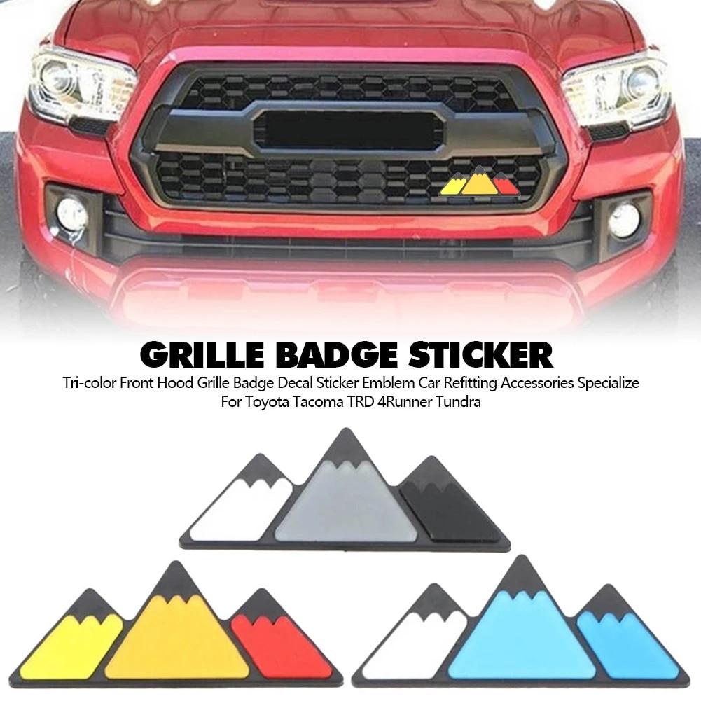 3 Colors Grille Badge Emblem For Toyota TRD Tacoma Tundra 4Runner Highlande Rav4 Strip Of Air Inlet Grille Auto Accessories