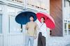 Mabu Parasol Umbrella for Women Men Unisex 60cm 24 Ribs Red Long Umbrella Umbrella UV Protection Light Blocking Umbrella for Sun and Rain Stylish Cute