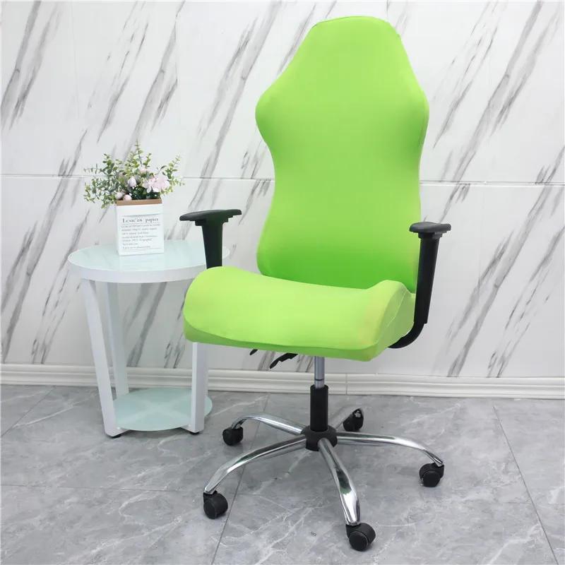 Office Computer Gaming Chair Covers Stretch Spandex Armchair Gamer Seat Cover Printed Household Racing Desk Rotating Slipcovers